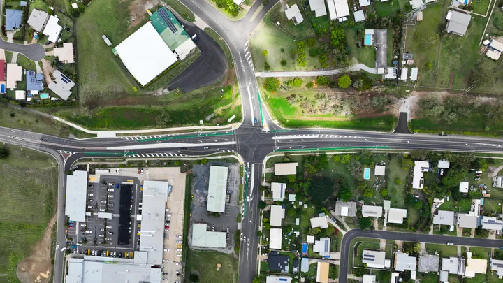 Dawson highway intersection project aerial view