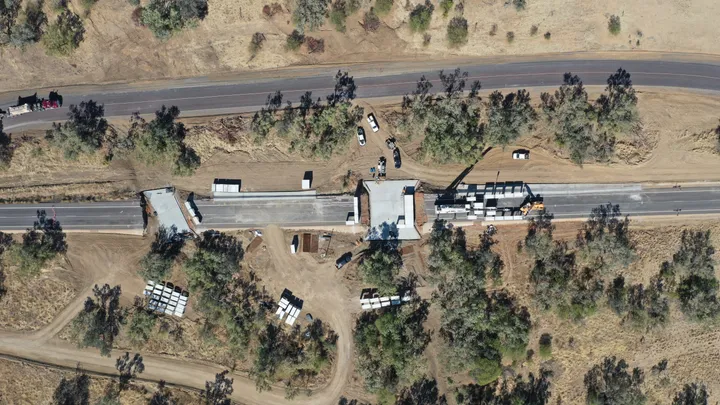 Aerial view of Durack Civil highway construction project. 